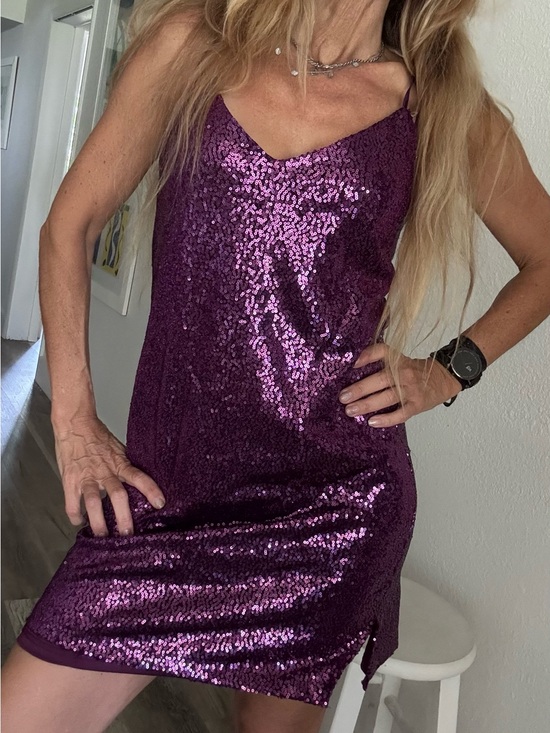 Betsey Johnson Dresses & Skirts - Betsey Johnson Purple Sequin Slip Mini Dress 12